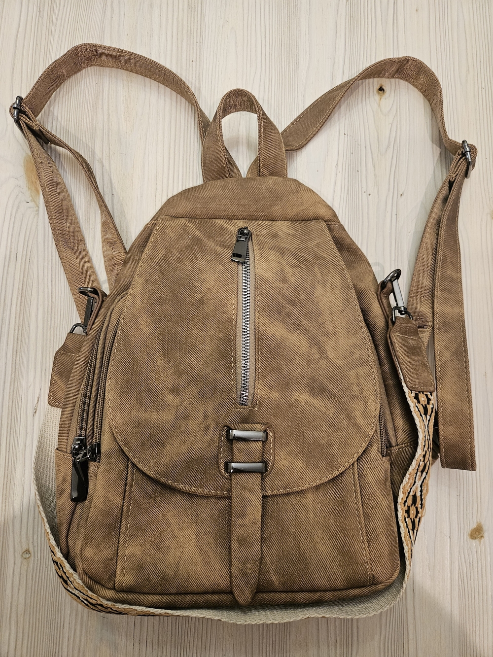 Casual Tan Canvas Backpack for Women - Everyday Carry
